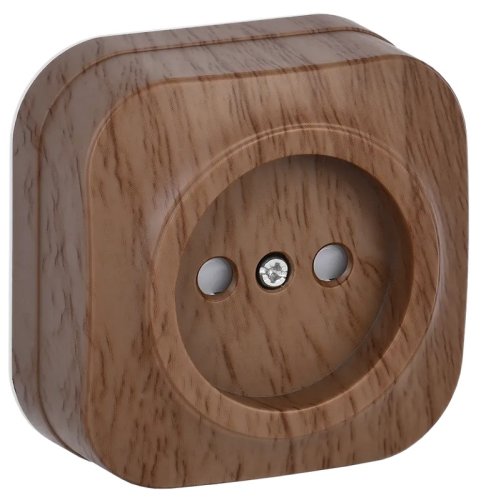 Розетка без заземления накладная IEK Glory РСш20-2-ХД 1-м. шторки дуб фото Розетка без заземления накладная IEK Glory РСш20-2-ХД 1-м. шторки дуб картинка